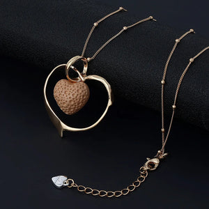 Silver Heart Shaped Pendants Necklace Jewelry For Women Christmas