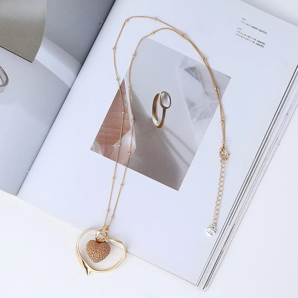 Silver Heart Shaped Pendants Necklace Jewelry For Women Christmas