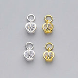 925 Silver Hollow Ball Zircon Charms 10x7mm