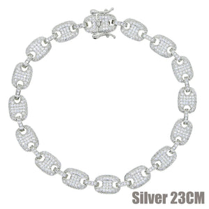 Silver Coffee Bean Link Anklet Hip hop Women Jewelry