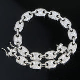 Silver Coffee Bean Link Anklet Hip hop Women Jewelry
