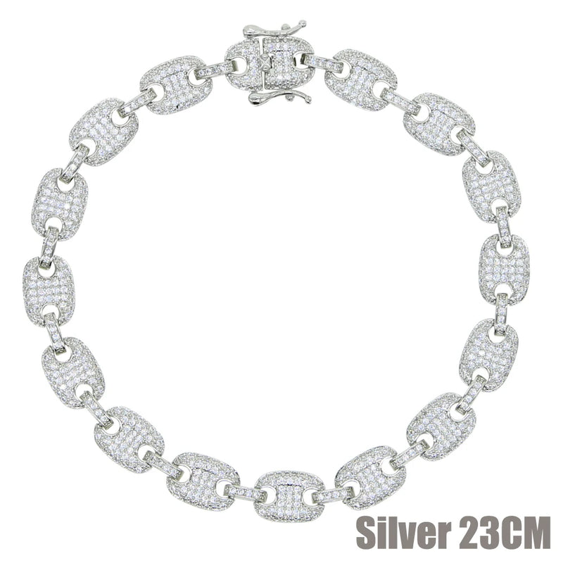 Silver Coffee Bean Link Anklet Hip hop Women Jewelry