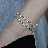 Silver Coffee Bean Link Anklet Hip hop Women Jewelry