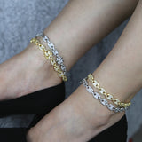 Silver Coffee Bean Link Anklet Hip hop Women Jewelry