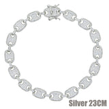 Silver Coffee Bean Link Anklet Hip hop Women Jewelry