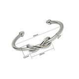 Gold/Silver Knot Bangle & Bracelet Stainless Steel 8 Words/Heart Shape Bracelet