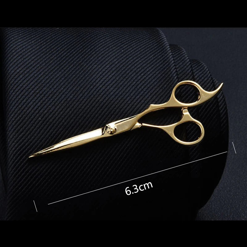 Silver Metal Tie Clip for Men Glasses Scissors Necktie Pin