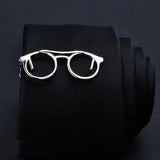 Silver Metal Tie Clip for Men Glasses Scissors Necktie Pin