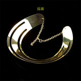 Silver Metal Crescent Choker Punk Hip Hop Rock Necklace