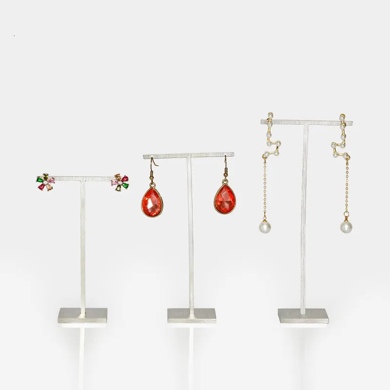 Silver Earring Holder Rack Jewelry Display Stand Organizer T-bar