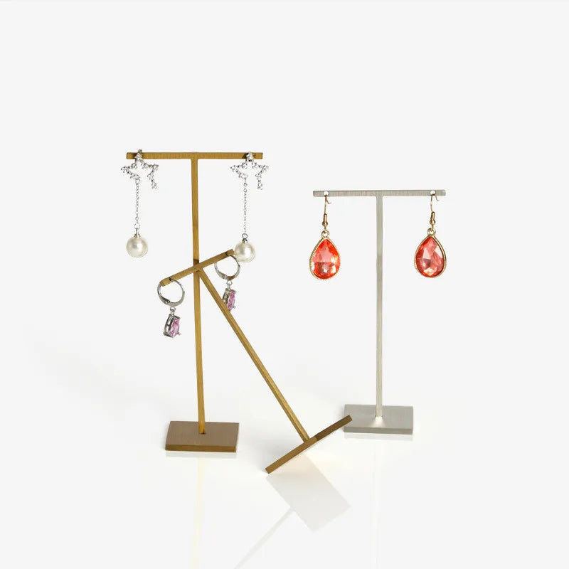 Silver Earring Holder Rack Jewelry Display Stand Organizer T-bar