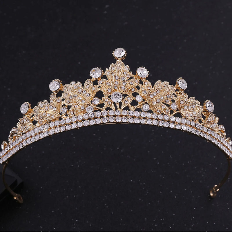Gold/Silver Metal Tiaras and Crowns for Women Bride Wedding Hair Accessories