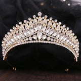 Silver Tiara Crown Wedding Bride Party Crystal Diadem Rhinestone Headpiece