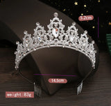 Silver Tiara Crown Wedding Bride Party Comb Head Ornament
