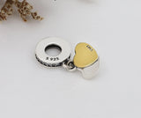 925 Silver Little Heart Charm Pendant for Bracelet Necklace