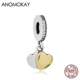 925 Silver Little Heart Charm Pendant for Bracelet Necklace