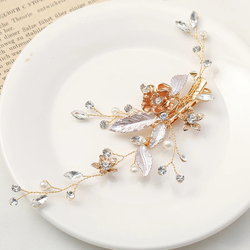 Silver Women Hairgrips Hair Clips Pearl Rhinestone Wedding Hair Accessories