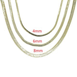 Silver Snake Chain Necklace Flat Herringbone Choker Layered Jewelry