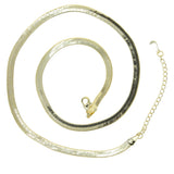 Silver Snake Chain Necklace Flat Herringbone Choker Layered Jewelry