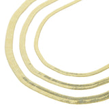 Silver Snake Chain Necklace Flat Herringbone Choker Layered Jewelry