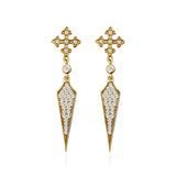Vintage CZ Zircon Cross Drop Earrings for Women