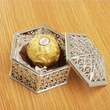Silver Foil Plastic Hollow Candy Box Gift Treat Box Packaging Wedding Party