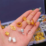 Silver Hair Ring Braid Beads Kit Hair Cuffs Dreadlock Accessories