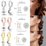 925 Silver Hoop Earrings Chessboard Checker Women Earrings DIY Jewelry