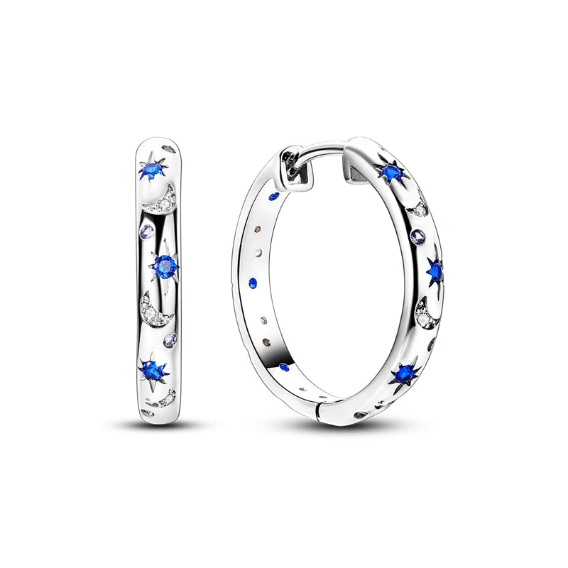 925 Silver Hoop Earrings Chessboard Checker Women Earrings DIY Jewelry