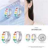 925 Silver Hoop Earrings Chessboard Checker Women Earrings DIY Jewelry