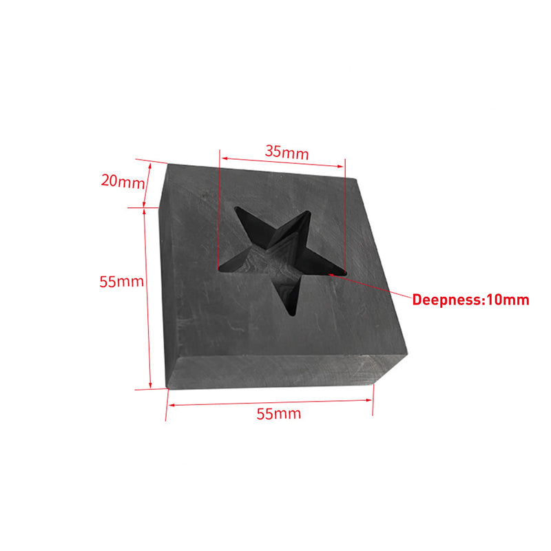 Silver Ingot Mold Heart Star Cross Graphite Crucible for Melting Metal