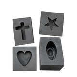 Silver Ingot Mold Heart Star Cross Graphite Crucible for Melting Metal