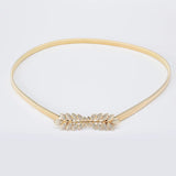 Silver Leaf Metal Women's Belt Spring Leaf Belt Elastic Waist Seal