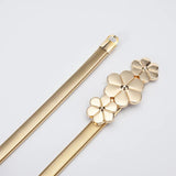 Silver Leaf Metal Women's Belt Spring Leaf Belt Elastic Waist Seal