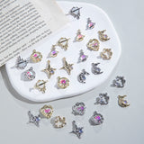 Silver Moon Star Love Planet Alloy Pendant DIY Earrings Ornament