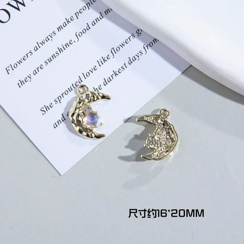 Silver Moon Star Love Planet Alloy Pendant DIY Earrings Ornament