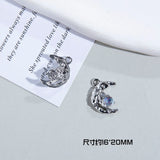 Silver Moon Star Love Planet Alloy Pendant DIY Earrings Ornament