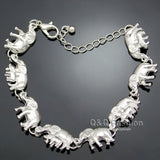 Silver Plated Elephant & Baby Ganesh Bracelet 2 Colors
