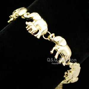 Silver Plated Elephant & Baby Ganesh Bracelet 2 Colors
