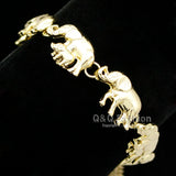 Silver Plated Elephant & Baby Ganesh Bracelet 2 Colors