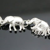 Silver Plated Elephant & Baby Ganesh Bracelet 2 Colors