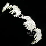 Silver Plated Elephant & Baby Ganesh Bracelet 2 Colors