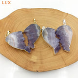 Amethyst Druzy Crystal Pendant for Necklace DIY Jewelry Making