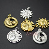 Silver Plating Half Moon Sun Shape Necklace Pendants