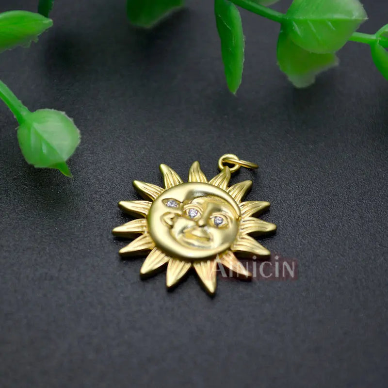 Silver Plating Half Moon Sun Shape Necklace Pendants