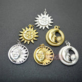 Silver Plating Half Moon Sun Shape Necklace Pendants