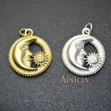 Silver Plating Half Moon Sun Shape Necklace Pendants