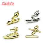 Silver Plated Copper Surfers & Skier Pendants Necklace Gift Jewelry 10pc