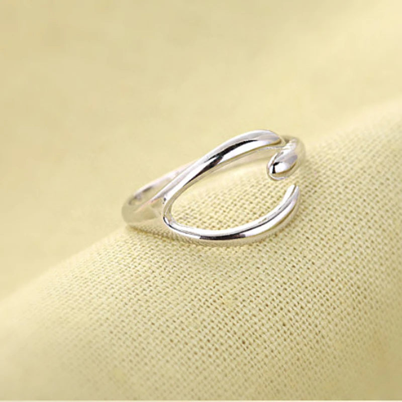Silver Rose Gold-color Adjustable Wishbone Ring Everyday Jewelry