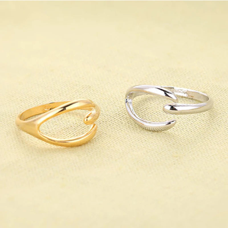 Silver Rose Gold-color Adjustable Wishbone Ring Everyday Jewelry